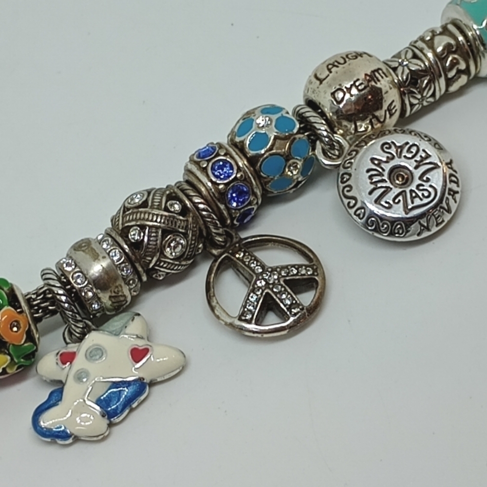 * Brighton Beverly Glam mesh charm bracelet loaded 20 charms - Picture 6 of 7